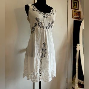 White lace slip dress